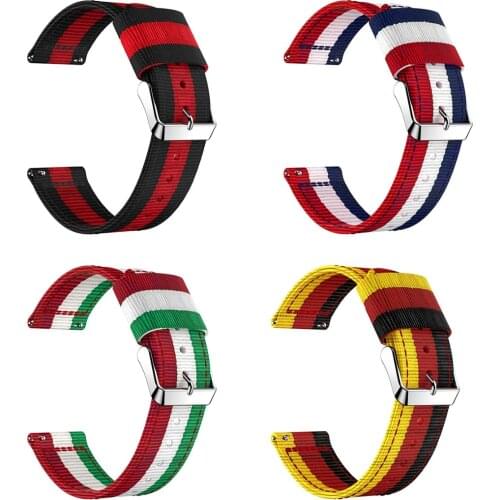 Fashion Striped Woven Nylon Strap For Fitbit Versa/Versa Lite Smart Watch Replacement Wrist Band Leisure Sport Adjustable Strap