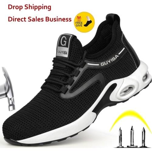 Mens Work Safety Boot Air Mesh Steel Toe Safety Shoes Indestructible Sneakers Breathable Working Shoes Men Shoes Dropshipping