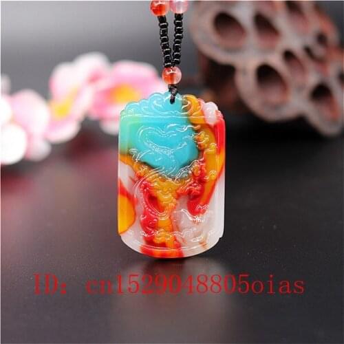 Natural Color Hetian Jade Stone Dragon Pendant Beads Necklace Chinese Jadeite Jewelry Charm Amulet Carved Gifts for Women Men