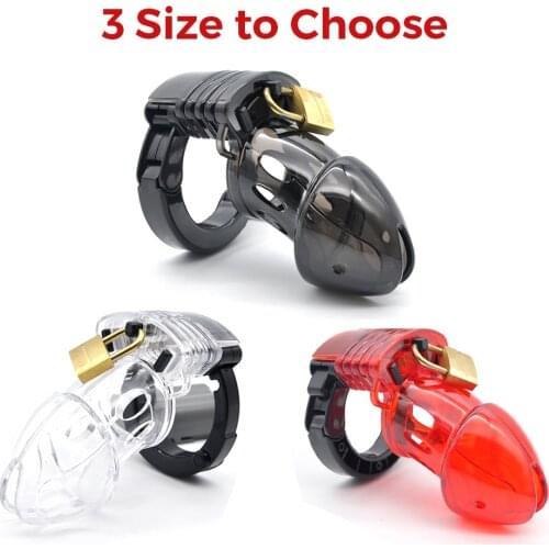 3 Colors BDSM Plastic Cock Cage Male Chastity Device Penis Ring Lock Bondage Fetish Lockable Prevent Cheating GAY 18+ Sex Toys