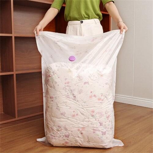 Transparent Clothes Vacuum Bag Space Saver Bags Large Seal Compressed Organizer Household Wardrobe Closet Supplies Accessories