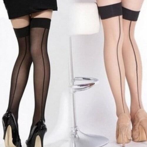 Womens Stockings Stitching Solid Color Transparent Fashion Sexy Lingerie Garter Belt Thighs Elegant Tempt High Stockings