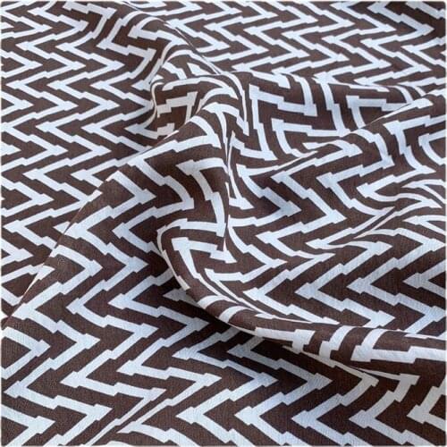 Width 59" Fashion Simple Wavy Print Silk Linen Fabric By The Half Yard For Dress Shirt Material