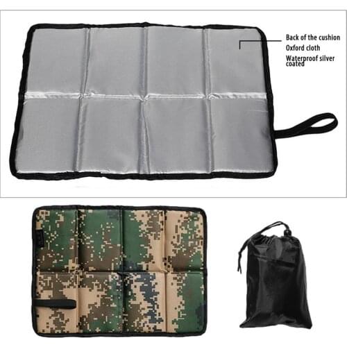 Oxford Cloth Folding Camping Mat Portable Outdoor Waterproof Foam Sitting Pad Beach Mat Prevent Dirty Hiking Small Seat Pad