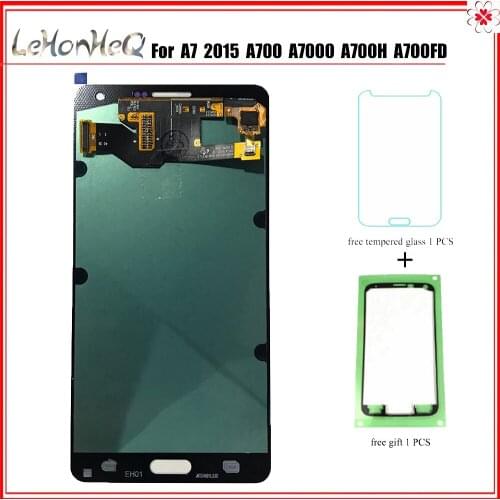 Test Super Amoled LCD For Samsung Galaxy A7 2015 A7000 A700H LCD Display Touch Screen Digitizer Assembly For Samsung A700 LCD A7