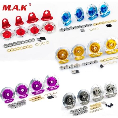 Hot sell 1/10 RC Alloy aluminum brake system disc caliper pad 4pcs /set fit 1:10 RC car 12mm wheels Hub parts assembly accessory