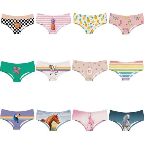 Real Horse Pink 3d Print Female Lingerie Thongs Briefs Underwear For Women Cute Panties For Lady