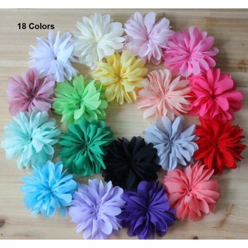3.0" newborn chiffon flower without center vintage chiffon flower for headband hair accessories 18 colors