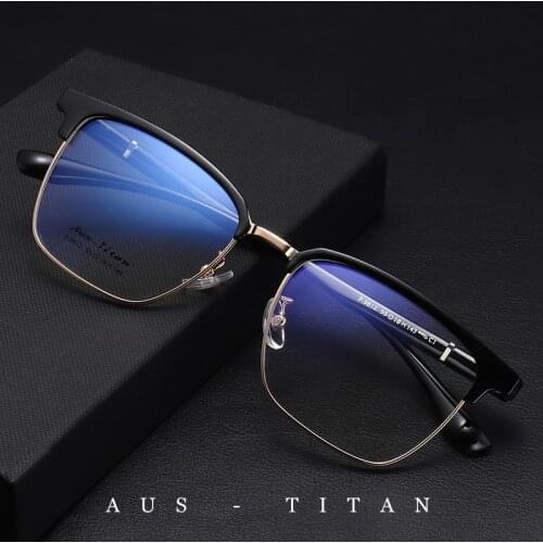 YIMARUILI Mens Business Titanium Alloy Full-Frame Glasses Frame Ultra Light And Comfortable Myopia Optical Glasses Frame P-9812