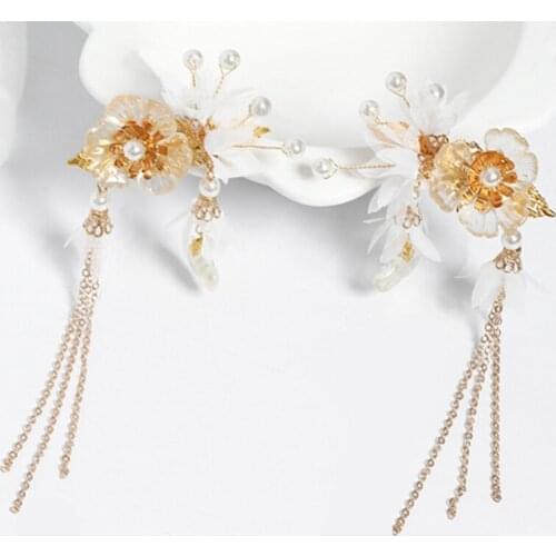 Flower style hairpin retro element hairpin headdress super fairy tale crystal tassel classical hair accessory LB