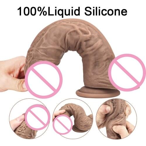 Womens Realistic Penises Huge Fake Penis Lesbian Toys Big Fake Chicken Silicone Female Masturbation Tools Adult Pornography