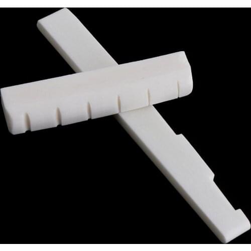 1pair Pure Bone Guitar Bridge Nut Saddle for 6 String Acoustic Folk Guitar