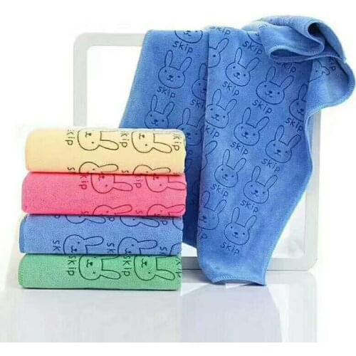 1pc Fashion Cartoon Bunny Rabbit Microfiber Baby Kids Beach Bath Hair Face Towel For Bathing Swimming Absorbent Quick Dry