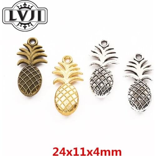 15pcs fruit Charms pineapple Pendant Zinc Alloy Fit Bracelet Necklace DIY Metal Jewelry Findings 5960