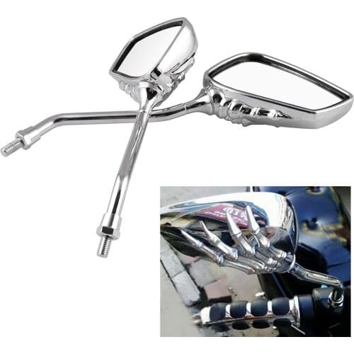2Pcs Motorcycle Mirror skeleton Skull Hand Claw Side Rear View Mirrors E-Bike Rearview Mirror Accessories Motorcycle Universal