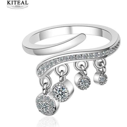 2019 NEW Korean Fashion Hanging Silver Plated Rings For Women lady adjustable Finger 925 Jewelry S-R461