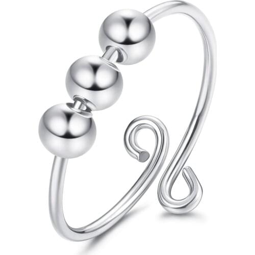 2021 New beads rings for women men Rotate Freely Anti Stress Anxiety Ring Single Coil Antistress Spiral Beads Rotate jewlery