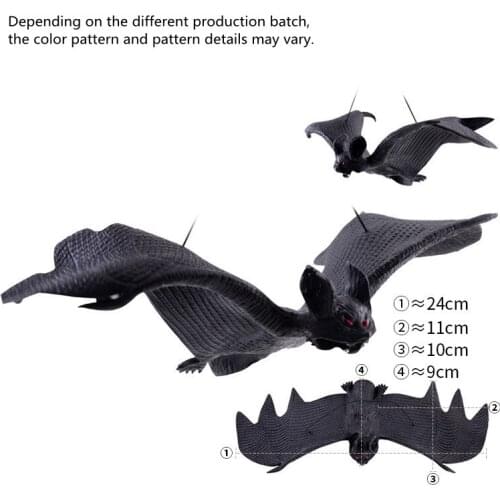 Halloween 3D Black Bat Pendant DIY Decor Halloween Party Bar Soft rubber Animal Bat Room Decor