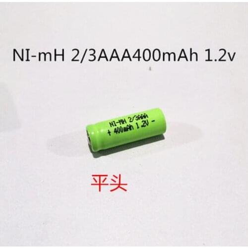 400mah 1.2V 2/3AAA ni-mh rechargeable battery 2/3 AAA nimh cell with NO soldering tabs pins for LED solar light