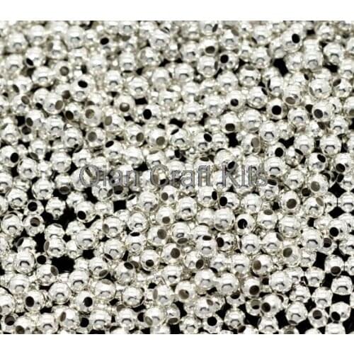 4000pcs 2mm-4mm mix sizes silver or rhodium tone SPACER Beads Metal Beads for diy Necklaces lead and nickle free