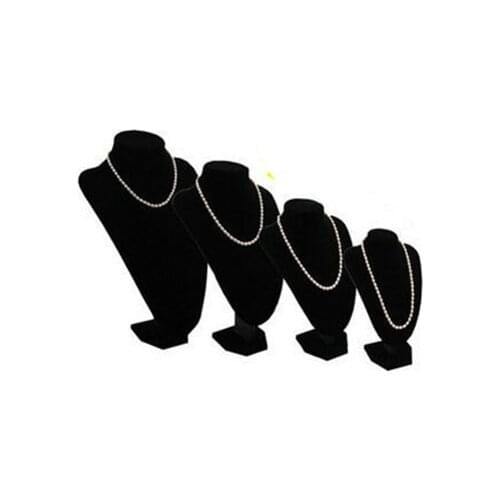 Velvet Necklace Pendant Chain Display Stand Rack Black Jewelry Showing Holder Choker Organizer Showcase Stand WJ51914