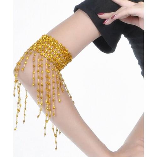 Colorful Body Jewelry Belly Dance Bracelet Beaded Fringe Arm Chain Wrist for Venetian Party Hand Chain Cuff