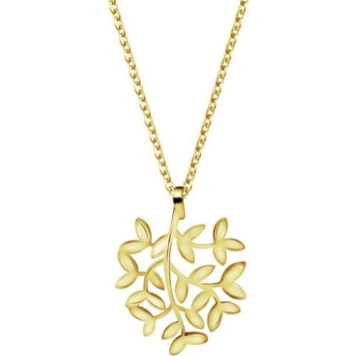 Gold Flower Necklace Pendant Elegant Fashion Women Jewelry Girl Gifts Chain Gold XIUKOU-CAIX