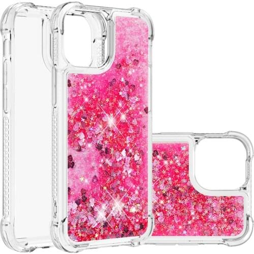Case for iPhone 13 Pro Max 12 11 Mini XR XS 7 8 Plus SE 2020 Phone Shell Shockproof Liquid Dynamic Quicksand TPU Glitter Cover