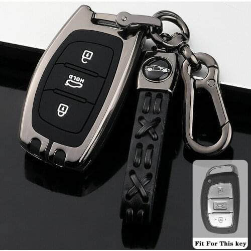 Zinc Alloy Car Remote Key Fob Shell Holder Cover Case Keychain For HYUNDAI Sonata Elantra Tucson Keychain Bag Auto Accessories