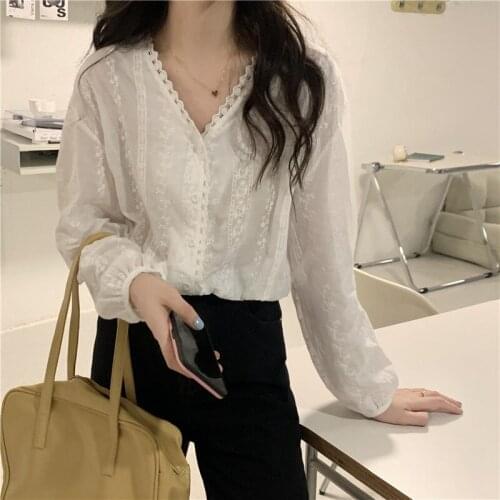 Cheap wholesale 2021 spring summer autumn new fashion casual ladies work women Blouse woman overshirt female OL At6015H