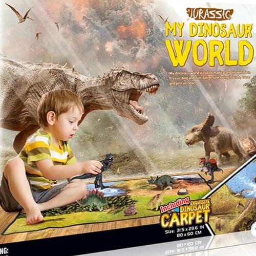 Children Simulation Animal Toy Dinosaur World Playing Crawling Pad Small Doll Scene Model Early Educational Tactile Development