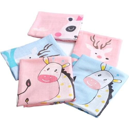 Baby Bath Blanket Towel Dyed Printed Muslin Bamboo Fiber Gauze Baby Swaddle Towel 110*120cm