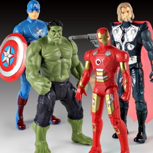 Marvel Avengers Toys Light Rotate America Captain Hulk Ironman Action Figure Model Collection Kids Brinquedos Gift
