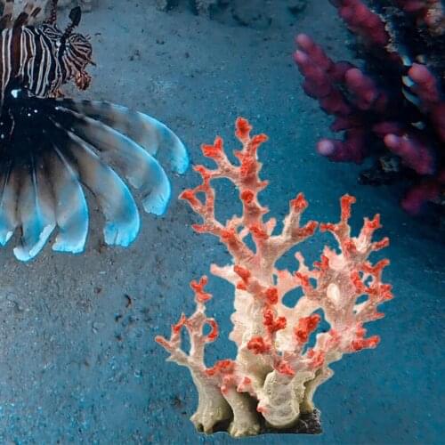 Artificial Coral Plant Colored Fake Coral Ornaments Aquarium Decor Polyresin Simulation Large Coral for Fish Tank Decor