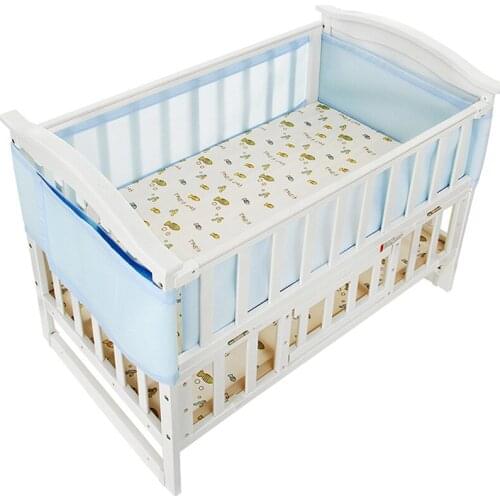 Summer 3D Breathable Baby Bed Bumpers Mesh Crib Bumper Baby Bedding Set Pink Blue Baby Protector Crib Surround Bumper