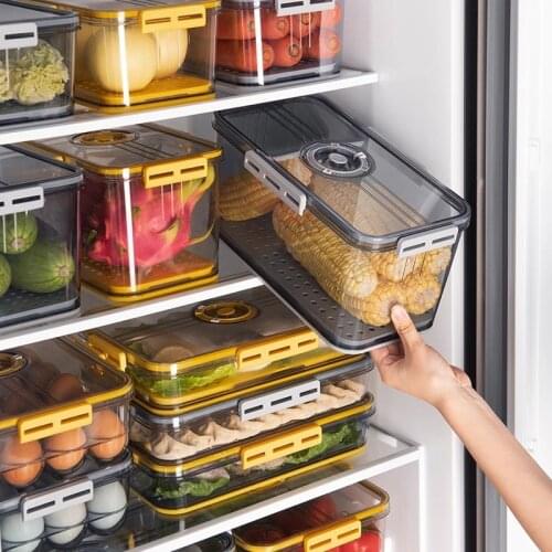 Timekeeping Kitchen Fridge Organizer Storage Box With Lid Refrigerator Thickened Food Pantry Storage Drawer Box Containers Tools
