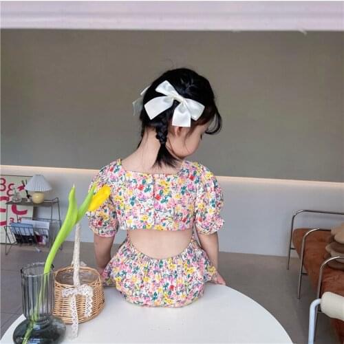 Baby Girls summer clothes kids floral short-sleeved dress for toddler girls baby clothing 1 2 3 4 5 6 birthday dresses dress