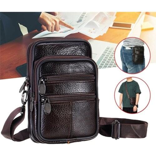 New Man Waist Bag Crossbody Shoulder Bag Multi-function Men Phone Large Capacity PU Leather For Man Messenger Tote