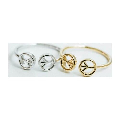Fashion classic The double peace symbol rings knuckle ring jewelry For Women wholesale 30pcs/Lot