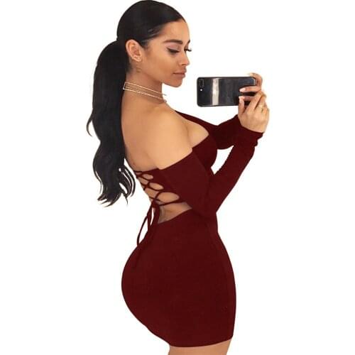 New Autumn Nightclub Bag Hip Skirt Sexy Tube Top Short Skirt European and American Plus Size Womens Long-Sleeved Dress