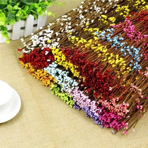 New 65cm 10pcs/lot artificial Stamen Berry Branches DIY Crafts flower for Wedding Party Decoration Scrapbooking Wreath flowers