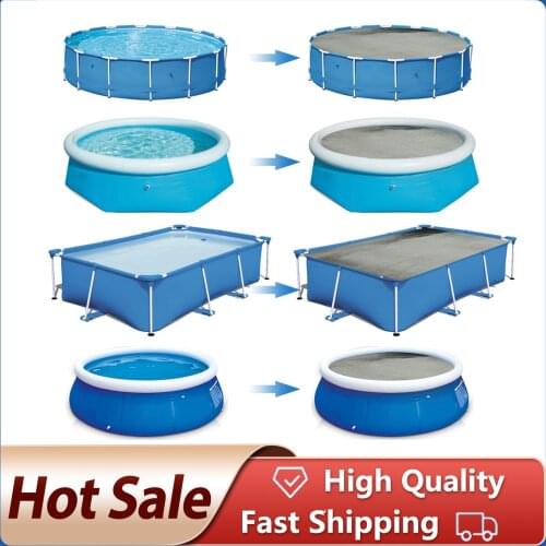 Swimming Pool Solar Cover Ground Pool Rectangular Blanket Outdoor Bubble Tub Cover Dustproof Floor Rain Cloth Mat Cover