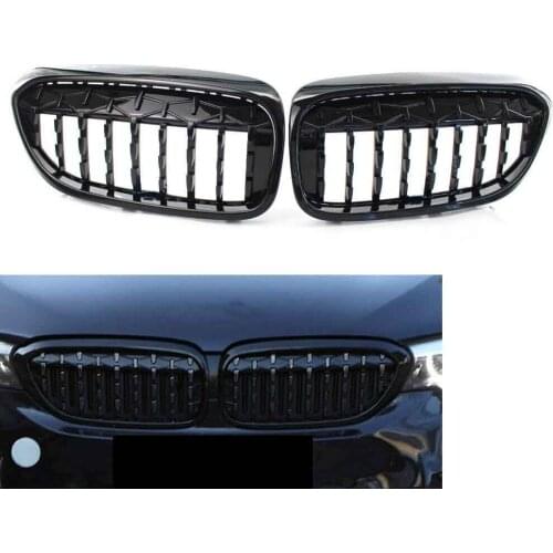 2PCS Left Right Front Kidney Grille Grill Black For BMW 5 Series G30 G38 17-19 520i 523i 525i 528i 530i 535i 550i