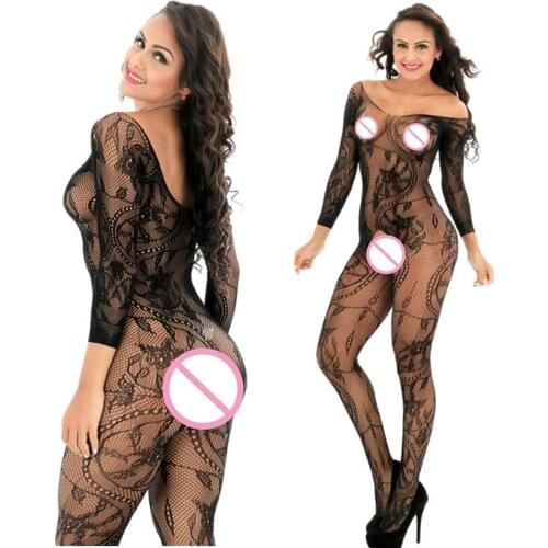 Sexy Lingerie Sexy Bodystockings Sex Costumes Sexy Underwear Intimates Kimono Body Suit deep V Open Crotch Women Teddies