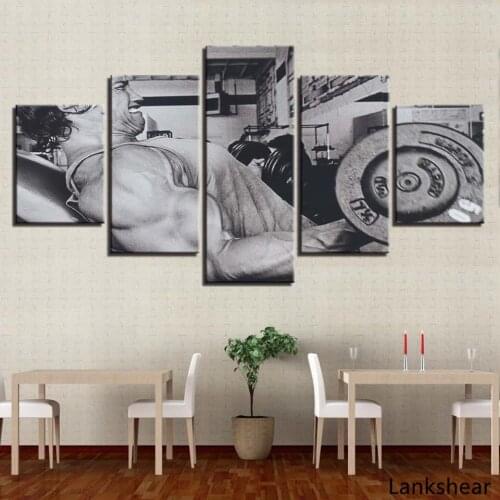 Modern Wall Art HD Prints Home Decor 5 Pieces Fitness Canvas Painting For Living Room Modular Pictures Artwork Creative Poster
