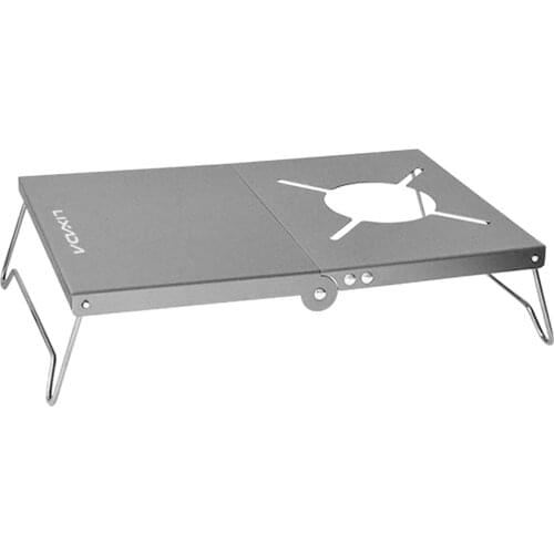 Lixada Outdoor Foldable Table Aluminum Alloy Table Camping Gas Stove Table Stove Stand Bracket Holder for Picnic Beach Outdoor
