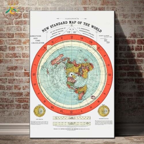 The Plete Flat World Map Circle Art Pictures Wall Art Canvas Painting Nordic Posters And Prints Pop Art Wall Pictures