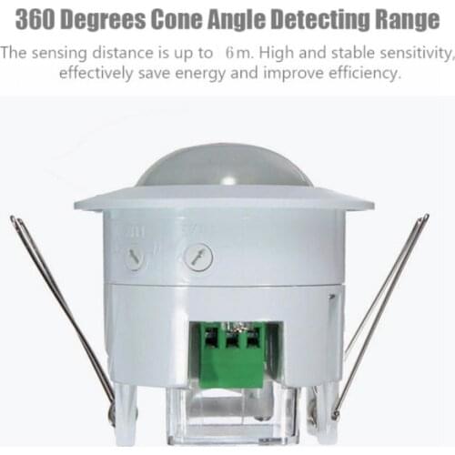 360 Degree PIR Detection Recessed Ceiling Occupancy Motion Sensor Detector Lamp Light Switch Mini Infrared Motion Sensor Switch
