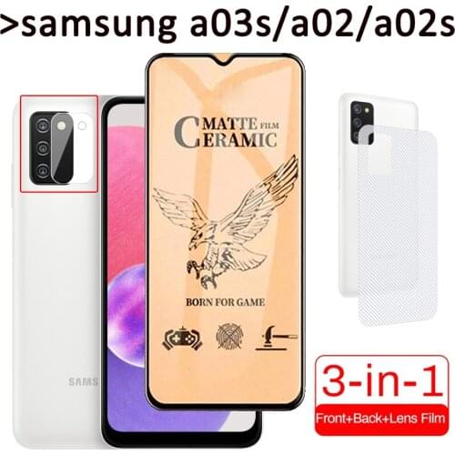 Back & front No-Fingerprint Film a03s samsung ceramic glass for a 03s full cover soft glass on sansung galaxy a02 a02s a-03s matte screen protector a 03 s matte tempered glass