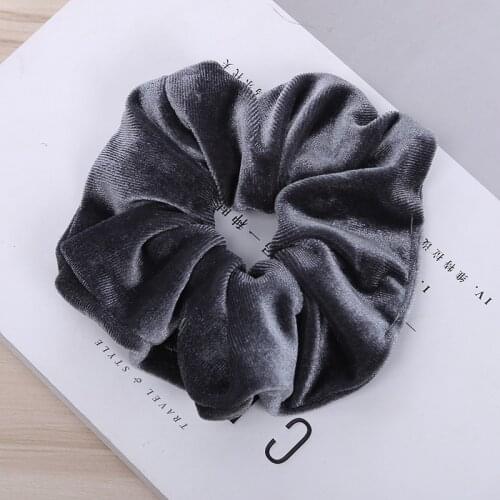 Large Women Elegant Velvet Solid Elastic Hair Bands Ponytail Holder Scrunchies Tie Hair Rubber Band Headband Hair Accessories